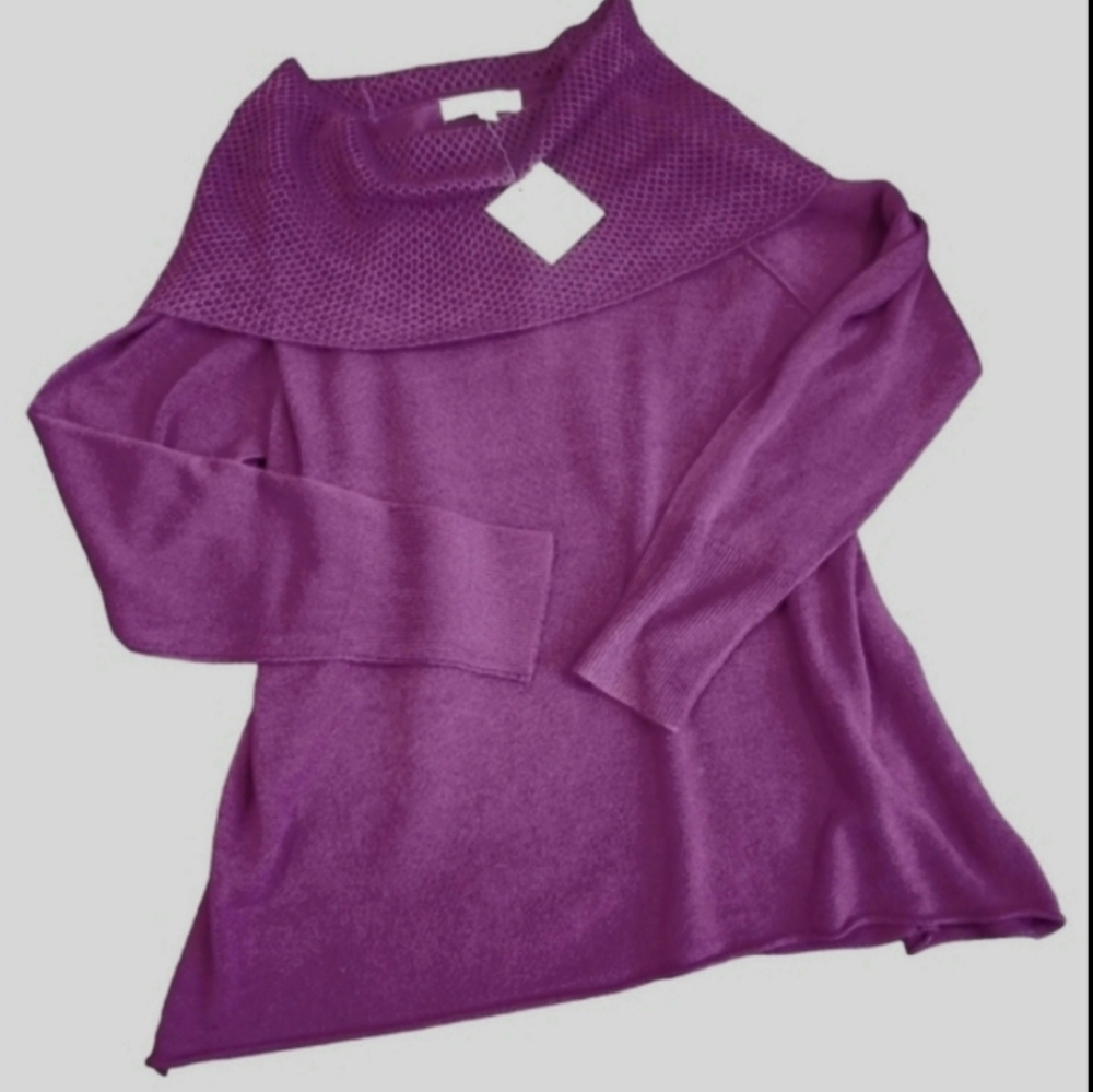 Prophecy Purple Cowl Neck Sweater. L